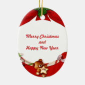 クリスマスの写真フレーム セラミックオーナメント (裏面)