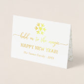 クリスマスの写真モノグラム魔法にしがみつく 箔カード (正面)