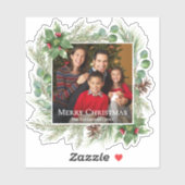 クリスマスの写真リース ボタニカル シール (シート)
