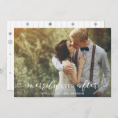 クリスマスの写真結婚カードの後を楽しく シーズンカード (正面/裏面)