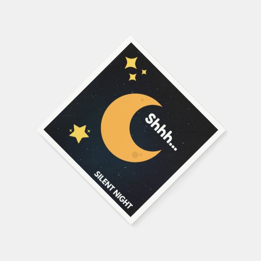 クリスマスの写真静か- Night スタンダードカクテルナプキン (角)