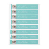 クリスマスの写真|の青 ラップアラウンドラベル (シート)