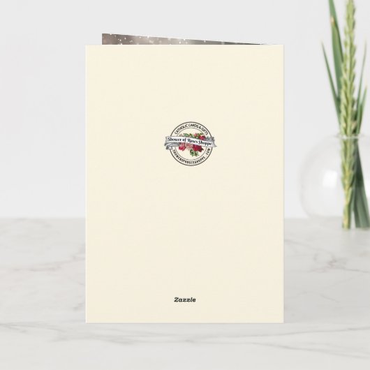 クリスマスの写真 イエス ヴァージン メアリー セント ジョセフ シーズンカード (裏面)