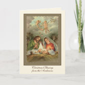 クリスマスの写真 イエス ヴァージン メアリー セント ジョセフ シーズンカード (正面)