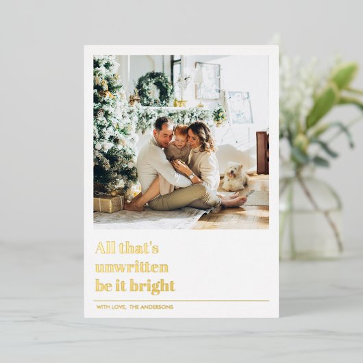 クリスマスの写真 | クリスマスの名言 | ハッピーホリデー 箔シーズンカード (立ち正面)