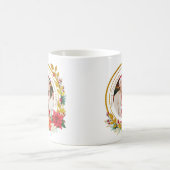 クリスマスの写真 - ゴールドのグリッターのリースの家族 コーヒーマグカップ (中央)