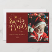 クリスマスの写真 サンタクロース ホリデー カード (正面)