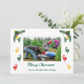 クリスマスの写真 & シュガーケーン、フラワージングルベル シーズンカード (スタンド正面)