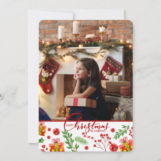 クリスマスの写真 ホリデー カード (正面)