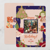 クリスマスの写真 ホリデー カード ご招待 (正面/裏面)