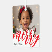 クリスマスの写真 ホリデー メタルオーナメント (正面左)