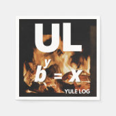 クリスマスの写真 – ユール(キリスト降誕祭)ログ スタンダードカクテルナプキン (正面)