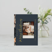 クリスマスの写真 箔シーズンポストカード (立ち正面)