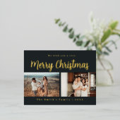 クリスマスの写真 箔シーズンポストカード (立ち正面)