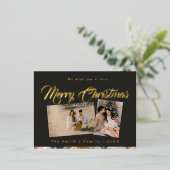 クリスマスの写真 箔シーズンポストカード (立ち正面)