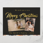 クリスマスの写真 箔シーズンポストカード (正面)