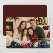 クリスマスの写真 聖書の詩 子供が生まれる シーズンカード (正面/裏面)