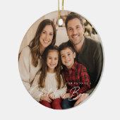 クリスマスの写真 聖書の詩 子供が生まれる セラミックオーナメント (左)