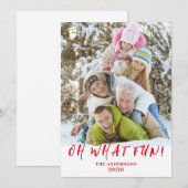 クリスマスの写真 Oh What Fun シーズンカード (正面/裏面)