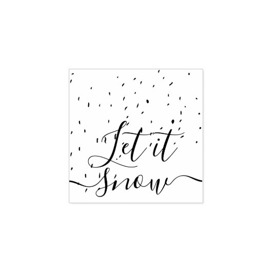 クリスマスの冬が雪を降らせる ラバースタンプ (インプリント)