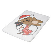 クリスマスの冬に雪だるまを持つQuokka バスマット (アングル)