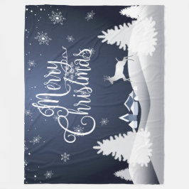 クリスマスの冬のおとぎ話。 ファンタジーのSnowyの森林 フリースブランケット