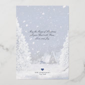 クリスマスの冬のおとぎ話、雪の中の狼 –  箔シーズンカード (裏面)