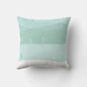 クリスマスの冬のシーンで小さな雪だるまと犬 クッション (裏面)