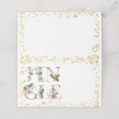 クリスマスの冬のジングル金ゴールドパーティー プレイスカード (外部開封)