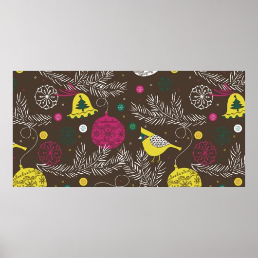 クリスマスの冬のパターン ポスター (正面)