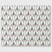 クリスマスの冬のパターン ラッピングペーパー (フラット)