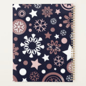 クリスマスの冬のピンクの雪の個人的な名前 プランナー手帳 (裏面)