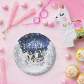 クリスマスの冬のファンタジー、コリーと子羊 - ペーパープレート (パーティー)