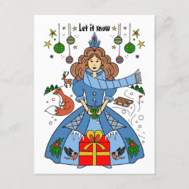 クリスマスの冬のワンダーランド ポストカード