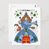 クリスマスの冬のワンダーランド ポストカード (正面/裏面)