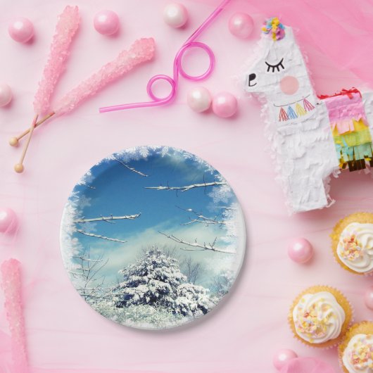 クリスマスの冬の不思議の国7インチの紙皿 ペーパープレート (パーティー)