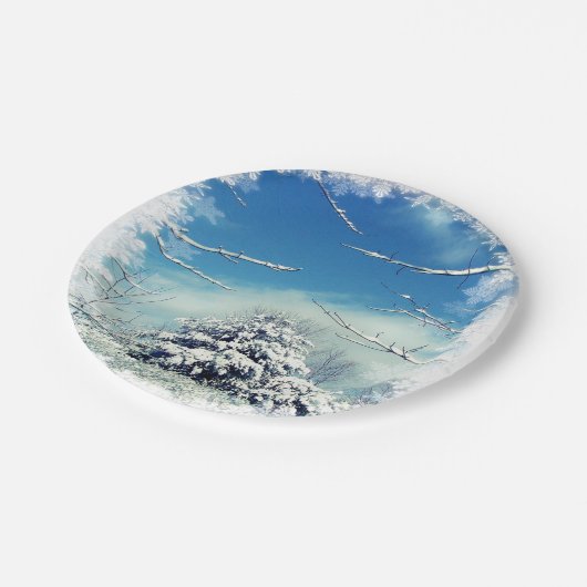 クリスマスの冬の不思議の国7インチの紙皿 ペーパープレート (アングル)