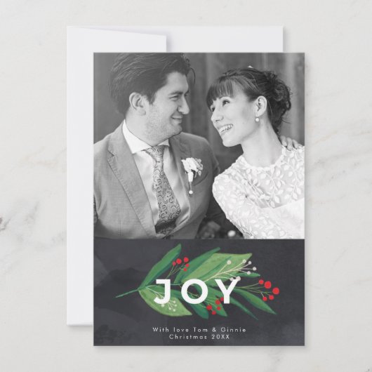 クリスマスの冬の休日のフォトカードを喜ぶ シーズンカード (正面)