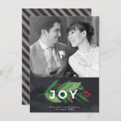 クリスマスの冬の休日のフォトカードを喜ぶ シーズンカード (正面/裏面)