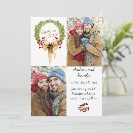 クリスマスの冬の写真が日を救う 招待状 (スタンド正面)