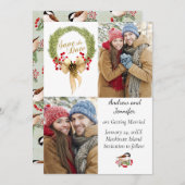 クリスマスの冬の写真が日を救う 招待状 (正面/裏面)