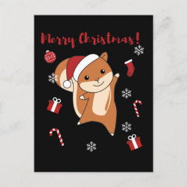 クリスマスの冬の動物 - さくら シーズンポストカード