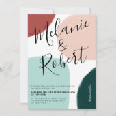 クリスマスの冬の形状トーン結婚のイニシャル 招待状 (正面)