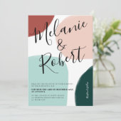 クリスマスの冬の形状トーン結婚のイニシャル 招待状 (スタンド正面)