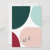 クリスマスの冬の形状トーン結婚のイニシャル 招待状 (裏面)