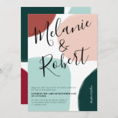 クリスマスの冬の形状トーン結婚のイニシャル 招待状 (正面/裏面)