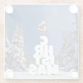 クリスマスの冬の景色 ガラスコースター (裏面)