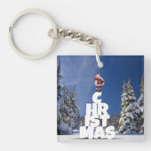 クリスマスの冬の景色 キーホルダー (正面)