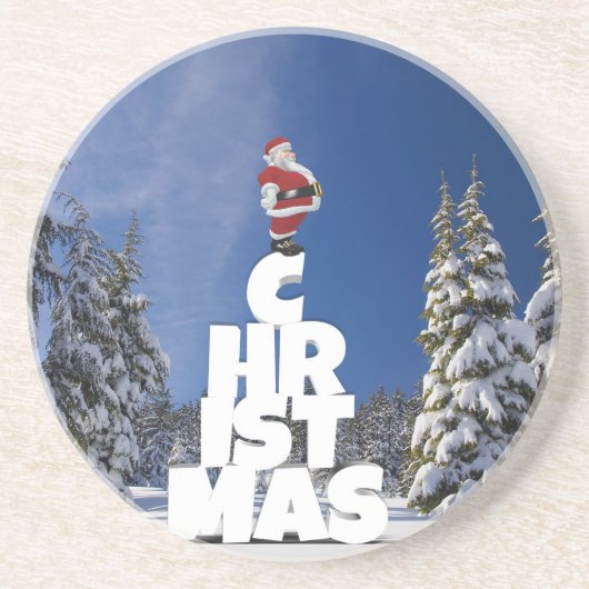 クリスマスの冬の景色 コースター (正面)