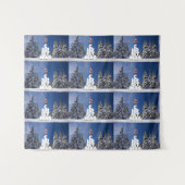 クリスマスの冬の景色 タペストリー (正面(横))